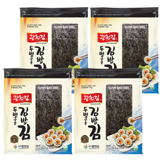 광천김 두번 구운 김밥김, 220g, 4개