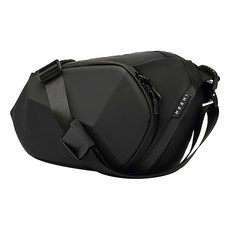 HESHI 幾何潮流系列 防撞硬殼胸包 TY-03, 36 x 21 x 7cm, 黑色