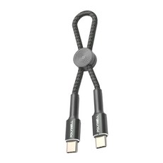 POLYWELL 寶利威爾 Type-C To Type-C 極短收納PD快充線適合行動電源, 12cm, 銀灰色, 1條