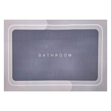 生活小集 防滑矽藻土吸水墊 長方形浴室墊, 灰色, 1個