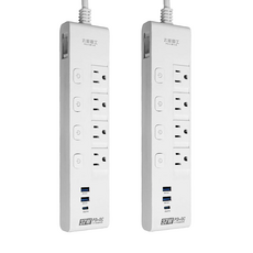 MAX STAR 太星電工 速充寶 PD37W 五開四插快充滑蓋電腦線 3P, 1.2m, 白色, 2個