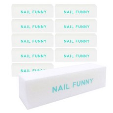 NAIL FUNNY 美甲護理打磨塊, 單一顏色, 10個
