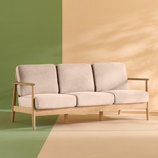 리바트 네오 뉴탐 3인용 소파 방문설치, 내추럴(목대), 베이지(패브릭)