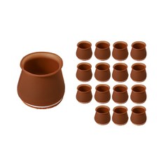 毛氈底矽膠椅腳保護套, 棕色, 16個