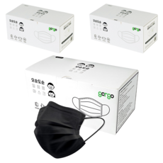 고르고 오순도순 일회용 마스크 성인용, 50개입, 3개, 블랙
