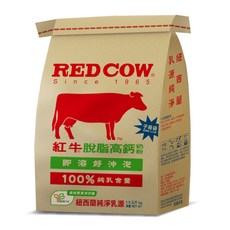 RED COW 紅牛 紐西蘭 脫脂高鈣奶粉, 1.5kg, 1袋