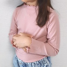 woojooi 女童莎莉羅紋荷葉邊T恤