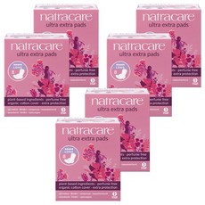 natracare 英國奈卡 倍安護翼衛生棉, 8片, 6盒, L(31.5cm)