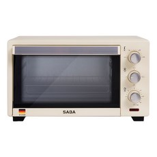 SABA 20L復古電烤箱 全新升級雙層強化玻璃隔熱門 不鏽鋼發熱管發熱均勻 可控溫度100-230°C, SA-HT01