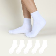 GoldmanSocks 女性用運動氣墊毛圈束口短筒襪 5雙組, 白色, 1套