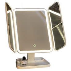 韓系LED化妝燈 三色調光 18x32cm ABS玻璃, 奶白色