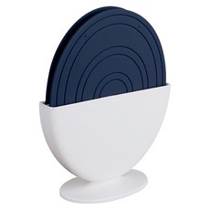 Salle Ma 蛋型隔熱墊 附收納架, 海軍藍, 2個