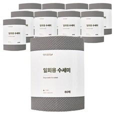 닥터퓨리 일회용 수세미 소형, 10개, 60개입, 그레이