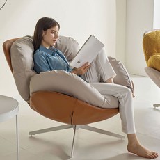 까르엠가구 360 회전 1인용 소파 실리콘 레더 SF-001, 그레이