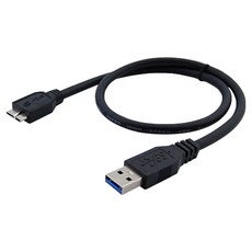 Cable 凱堡 專業級USB 3.0超高速傳輸線 A公-Micro10P公, 50cm, 1條, 黑色