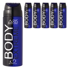 아리스 데오 바디 스프레이 익스트림 남성 데오드란트, 6개, 200ml