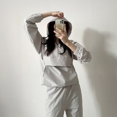 MYSEASON 連帽防風套頭衫束口褲上下套裝