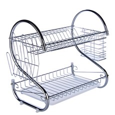 Wolf 2層不鏽鋼碗碟晾衣架, 銀, 1個