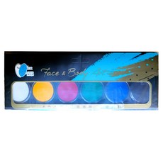 Lucky Art 蜡藝 水性人體彩繪顏料套裝, 6色, 溫和不刺激, 易於清洗, 190g