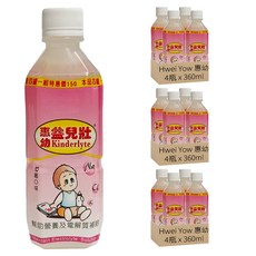 Hwei Yow 惠幼 益而壯 電解質水 草莓口味, 360ml, 12瓶