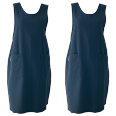 Hansday 韓國製防水長版開衩圍裙 - 海軍藍, 2件