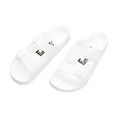 FUN PLUS 兒童款休閒雙扣室外拖鞋 - 深足跟包覆, 可調式設計, 止滑耐磨, 170mm, 白色