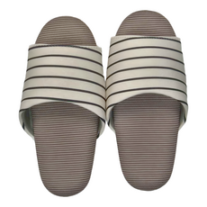 i Slippers 療癒系 舒活家居拖鞋 兒童款, 厚軟舒適, 輕盈抗滑, 3M吸濕排汗, 台灣製, 純白條紋, 22, 1雙