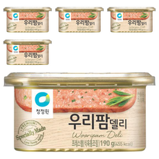 우리팜 청정원 델리 햄통조림, 190g, 5개