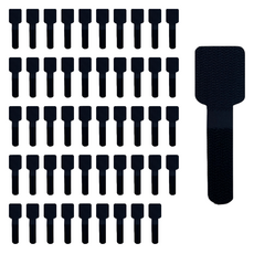 藍湖 魔鬼氈電線整理束帶, 黑色, 50個