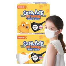 지앤티클린케어미 핏 새부리형 컬러 마스크 어린이용, 50개입, 2개, 화이트