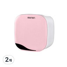 MONACO OLIVE 免打孔一鍵式鏡面衛生紙盒, 粉色, 2個