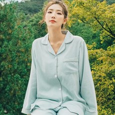 PALAN 柔軟細格紋居家服睡衣上下套裝