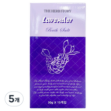 더허브스토리 목욕 마사지 솔트 스틱 입욕제 라벤더, 450g, 5개