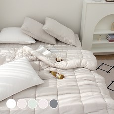 CHOUETTROOM 素色細纖維絎縫四季被, 米色