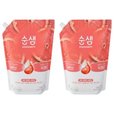 Soonsaem 檸檬酸x葡萄柚 蔬果碗盤洗潔精補充包, 1.4L, 2包