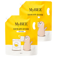 마이비 피부에 순한 유아세제 베이비코튼향 리필, 2.1L, 2개