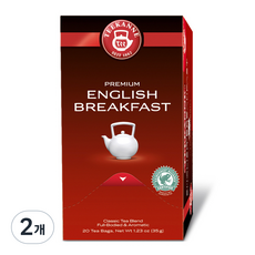 TEEKANNE 恬康樂 英式早餐茶包, 1.75g, 20包, 2盒