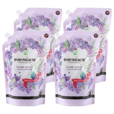 ever miracle EM 超濃縮衣物柔軟精 丁香花綻放香氛 補充包, 800ml, 4個