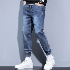 男款 I Love Home 修身束口牛仔褲