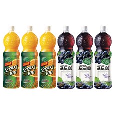 자연은 고칼슘 오렌지 100 + 포도 100 주스, 1.5L, 3세트