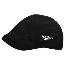 Speedo 成人尼龍泳帽 Polyester, 舒適貼身，快速乾燥，多種顏色選擇, ONE-SIZE, 黑色, 1個