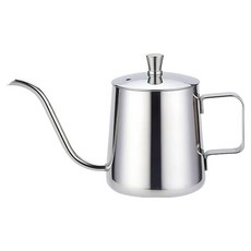 不鏽鋼手沖咖啡壺 304不鏽鋼, 銀色, 600ml, 1組