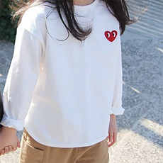 sonyun market 愛心刺繡滾邊家庭T恤
