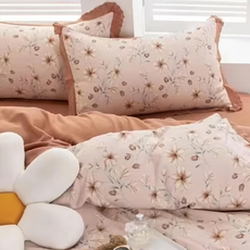 A-ONE 雪紡棉床包組 柔軟舒適 吸濕透氣 SGS認證 耐洗染色堅牢度4-5級, 雙人, 花畔蜜語