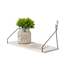 木質壁掛式置物架, 白色的, 一層