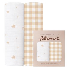bellement 竹棉新生兒包巾 2件組 閃亮