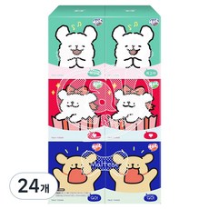 잘풀리는집 톡티슈 몰티즈 & 리트리버 미니 미용티슈 2겹 100p x 2개 x 3종 세트, 100매, 24개