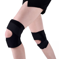 LEADER X 超薄款運動防護 螺旋加壓雙彈簧支撐減震髕骨帶 超彈O.K.面料舒適包覆 透氣 前開式上下調節, 黑色, 1組