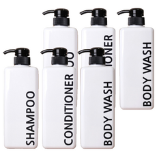 ROMANTIC NOVEMBER 方形浴室飲水機800ml 3件套, 現代黑色, 2組