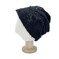 Bareunliving 亮片廚房頭巾帽 DK-05, 黑色, 1個